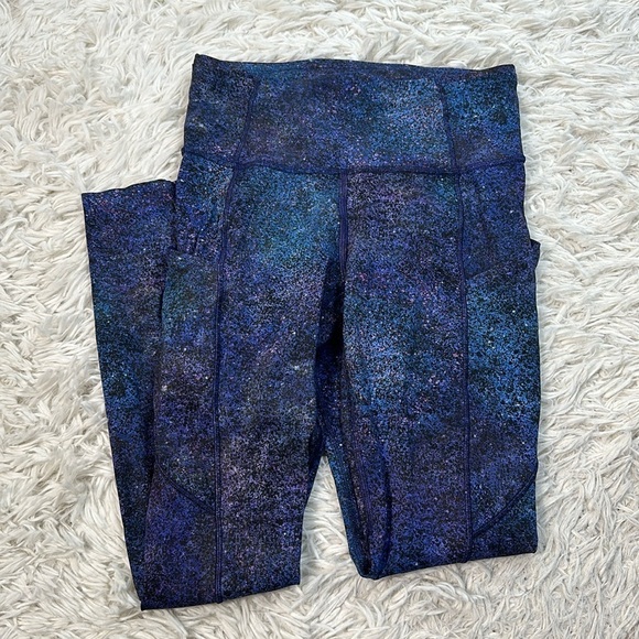 Lululemon Fast and Free Tight II 25" *Nulux Polar Lights Blue Multi - Picture 1 of 5